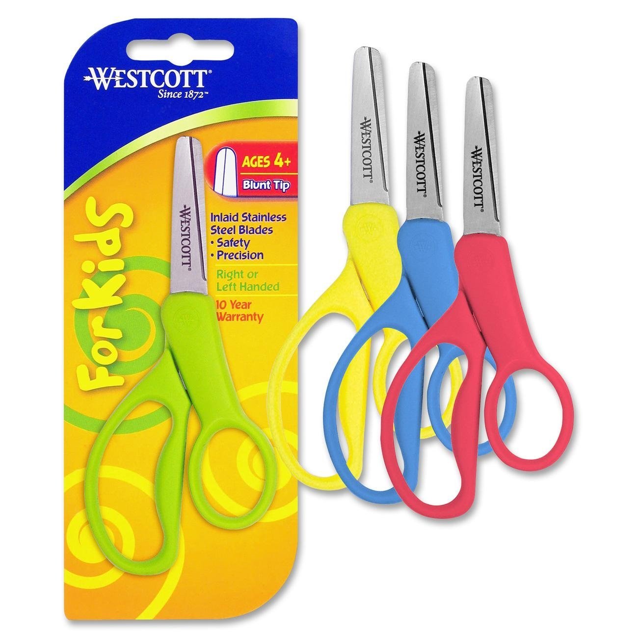 School Smart Pointed Tip Kids Scissors, Right Handed, 5 Inches