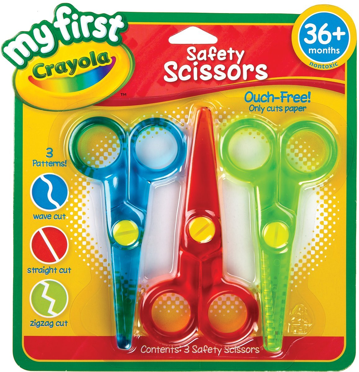 Loop Scissors for Kids (3-Pack) Colorful Looped, Adaptive Design