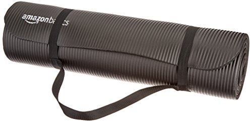 AmazonBasics 1:2-Inch Extra-Thick Yoga and Exercise Mat with Carrying Strap