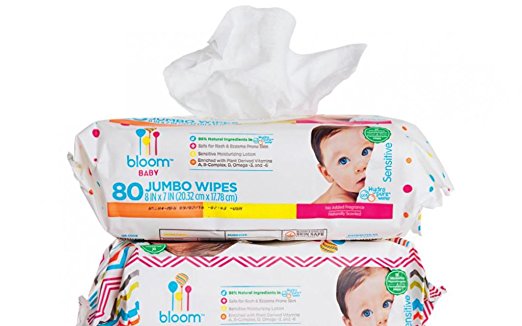 bloom BABY Sensitive Skin Unscented Hypoallergenic Baby Wipes