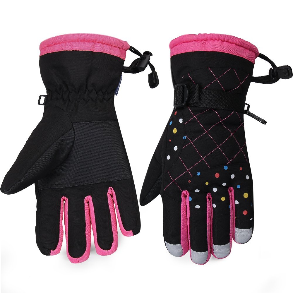 Warm Windproof Waterproof Sports Gloves for Women Outdoor Hiking Skiing Cycling Hinleise Ski Gloves Winter Thermal Gloves 