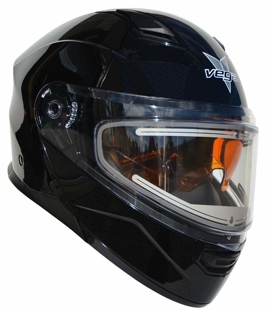 Modular Snowmobile Helmet – Electric/OR Dual Shield, Green, DOT Certified, Adult Sledding