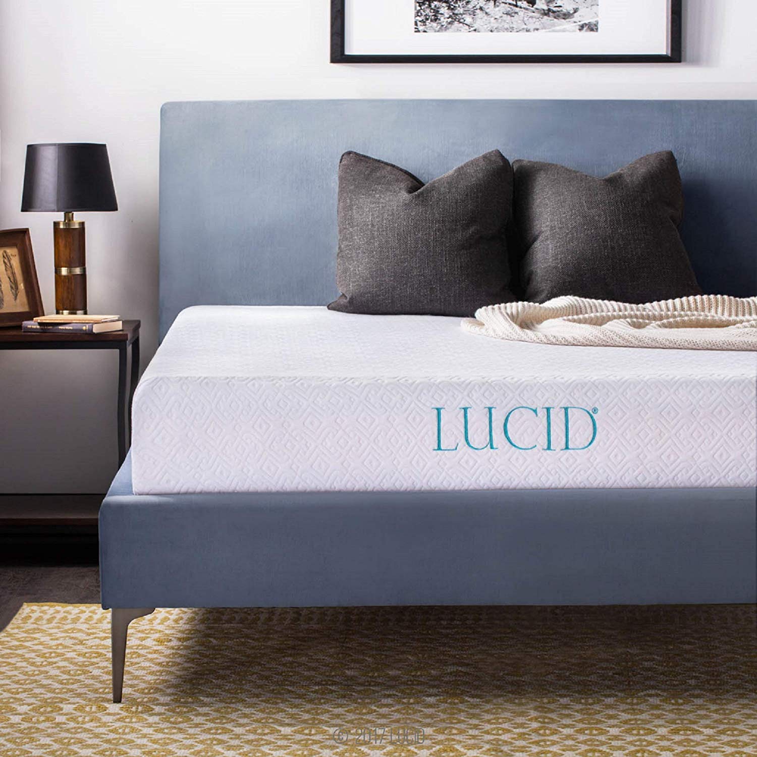 LUCID 10 Inch Gel Memory Foam Queen Mattresses Online