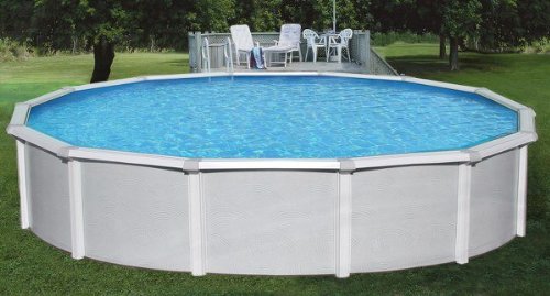 Blue Wave 24-foot Round by 52-inch Deep Samoan Steel Best Sidewall Swimming Pools